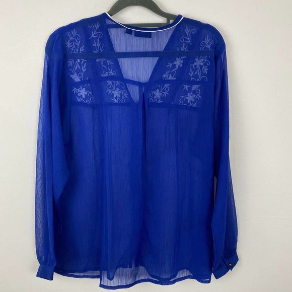 Alloy Apparel, Long sleeve sheer blouse. - Picture 5 of 5